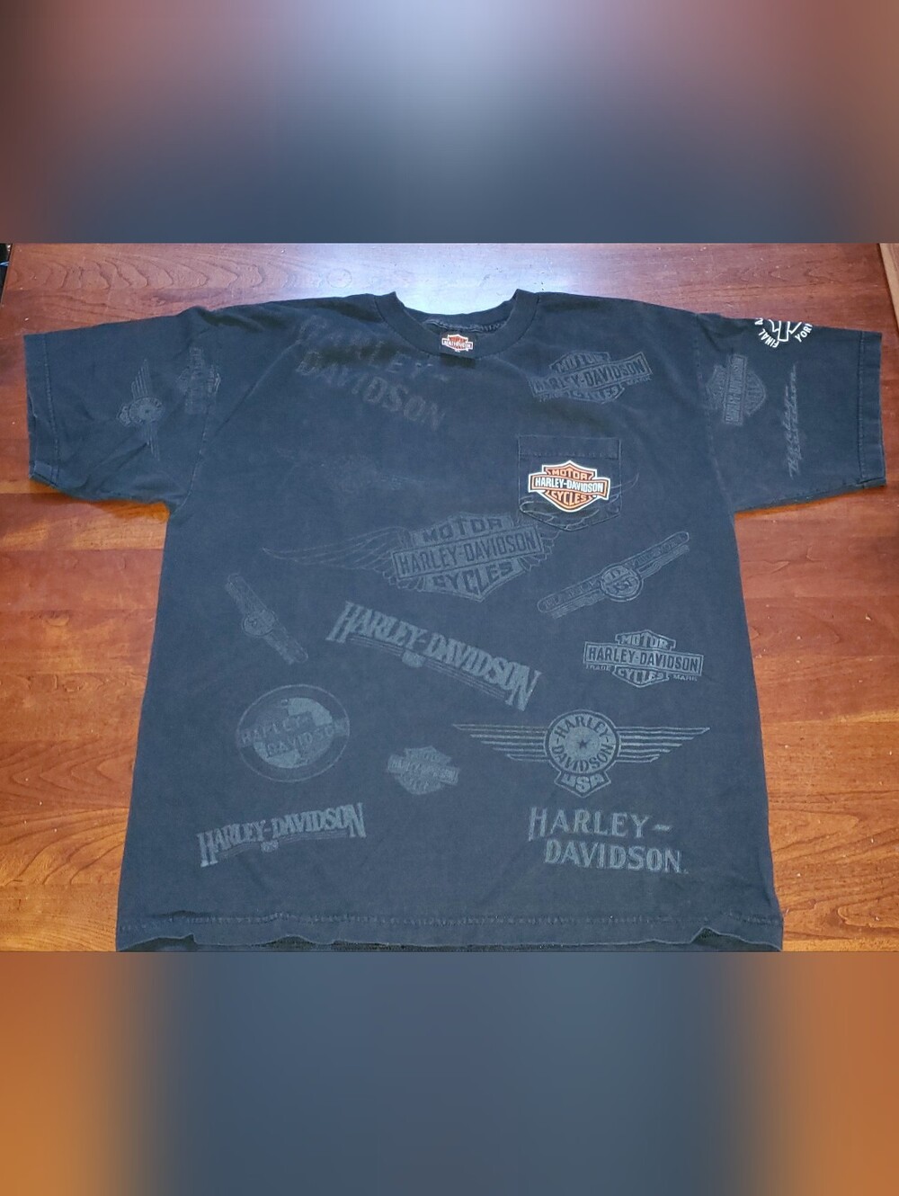Vintage Harley-Davidson Black Short Sleeve Pocket T Shirt  Men's XL